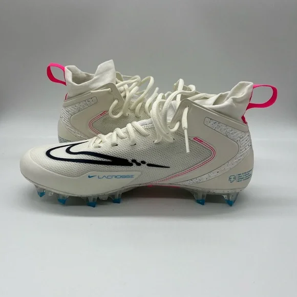 Nike alpha huarache 8 elite lacrosse cleats white / multicolored new without box - Picture 5 of 7